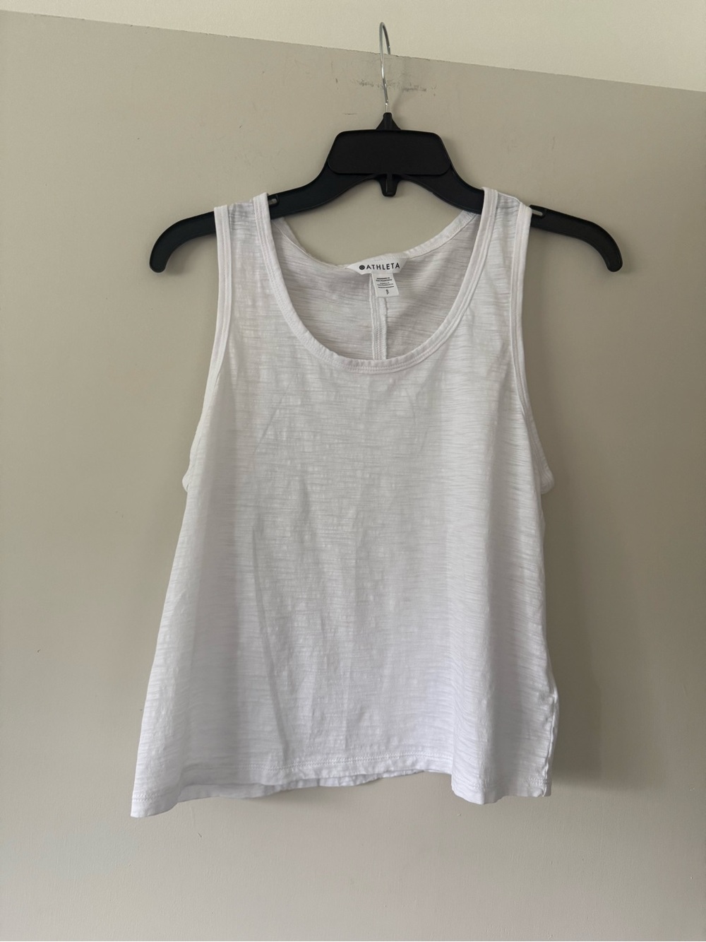 Athleta White Slub Cotton Scoop Tank